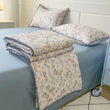 Triogift Summer Quilt French Style Comforter Quilt Flora  Household Machine Washable Suitable Cool and Refreshing이불  Blanket