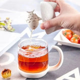 Triogift  -  1pc 250ml Creative Glass Mug Cute Cat Glass Cup Tea Mug With Fish Infuser Strainer Filter Home Offices Kitchen Drinkware Teaware