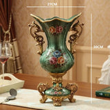 Triogift 30CM European Resin Vase Stereoscopic Dried Fowers Arrangement Wobble Plate Living Room Entrance Ornaments Home Decorations