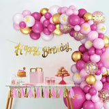 Triogift 79pcs Pink Rose Gold Balloon Garland Arch Kit Macaron balloons Birthday Party Decor Kids Wedding Birthday Baby Shower Decor