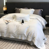 Triogift High End Hollow-carved Design Queen Bedding Set Lyocell Natural Plant Fibres Duvet Cover Set with Sheets Quilt Cover Sets Cotton