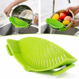 Triogift  Clip On Strainer Silicone for All Pots and Pans Meat Vegetables Fruit Silicone Kitchen Colander