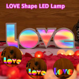 Triogift  Colorful Lamp Creative Decoration Lamp Proposal Valentine's Day Confession Holiday Arrangement English LOVE Letter Led Lamp