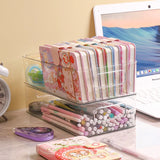 Triogift Table Top Transparent Storage Box Book Box Cosmetic Jewelry Finishing  Lovely Student Storage Basket Acrylic Organizer Box