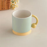 Triogift  -  Korean Style Simple Ins Style Creative Mug Ceramic Frosted Matte Glaze Niche Couple Cup with Handle Household Milk Oatmeal Cup