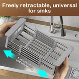 Triogift  Retractable Drain Basket For Kitchen Sink Storage Basket For Washing Fruits And Vegetables Multifunctional Drain Rack