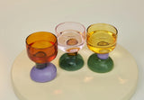 Triogift  -  1PC Color Funky Irregular goblet cocktail glass drinking glasses shot glasses set champagne glass BPA free Glass cup 6.7oz