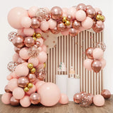 Triogift Rose Gold Pink Balloon Garland Arch Kit Wedding Birthday Party Decor Baby Shower Girl Birthday Balloon Decoration Latex ballons