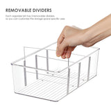 Triogift 4 Grids Refrigerator Organizer Bins Soda Can Beverage Transparent Fridge Kitchen Container Cabinets Holder Fresh Storage Box