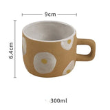 Triogift  -  Ins Style Cartoon Japanese Mug Hand Painted Poached Egg Ceramic Cup Home Office Breakfast Mugs Tea Water Milk Coffee Cup