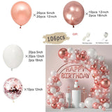 Triogift Boho Dusty Retro Pink Balloons Garland Arch Kit Bride Wedding Birthday Party Decoration Girls Baby Shower Rose Gold Ballon Chain