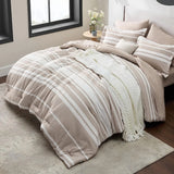 Triogift Comforter Set, Striped Bedding Set All Season, Bed in a Bag with Comforter, Sheets, Pillowcases & Shams, Twin, Cal King