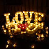 Triogift  Creative DIY Luminous LED Letter Lights 26 English Alphabet Light for Holiday Home Wedding Birthday Christmas Party Decorations