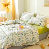 Triogift Cotton Four-Piece Student Dormitory Three-Piece Small Floral Bed Sheet Quilt Cover Pillowcase Double Nordic Style Fresh Bedding