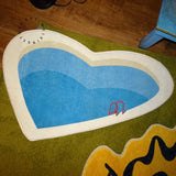 Triogift Creative Rug Summer Swimming Pool Party Trend Elements Home Decor Living Room Carpet Love Fluffy Plush Bedroom Bedside Mat