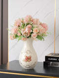 Triogift Ceramic Vase 3D Stereoscopic Dried Flowers Arrangement Wobble Plate Living Room Entrance Ornaments Home Decorations