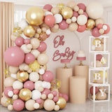 Triogift Rose Gold Pink Balloon Garland Arch Kit Wedding Birthday Party Decor Baby Shower Girl Birthday Balloon Decoration Latex ballons