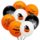 Triogift 12pcs Halloween Ghost Balloons Spider Witch Bat Pumpkin Skeleton Horror Happy Halloween Party Decoration Carnival Party Supply