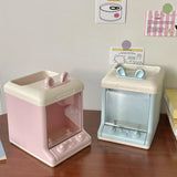 Triogift Creative House Shape Doll Storage Box&Pen Holder Multifunctional Desktop Organizer School Office Stationery