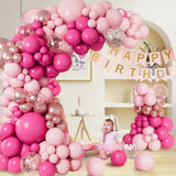 Triogift Macaron Pink Balloon Garland Arch Kit Wedding Birthday Party Decoration Kids Globos Gold Confetti Latex Ballon Baby Shower Girl