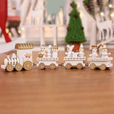 Triogift  Plastic Train/New Wooden Christmas Ornament Merry Christmas Decoration For Home Xmas Gifts Noel Natal Navidad New Year