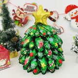 Triogift  Small Christmas Tree Balloon Column Mini Desktop Christmas Tree Aluminum Film Christmas Decoration Decoration Three-dimensional