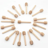 Triogift  8/10/16CM Wooden Stirrers Honey Dipper Wood Honey Spoon Stick Honey Jar Stick Collect Dispense Honey Wedding Party Gif