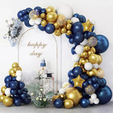 Triogift 98pcs Navy Blue Balloons Arch Kit Balloon Wedding Birthday Boy Party Decor Mariage Anniversaire Graduation Ballon Blue Garland