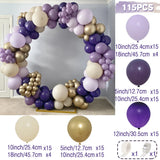 Triogift Purple Gold Balloon Garland Arch Kit Birthday Party Decor Girl Baby Shower Latex Ballon Chain Wedding Party Decorations