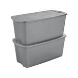 Triogift Sterilite 50 Gallon Tote Box Plastic, Gray, Set of 4 Clothes Organizer Storage Organizer Storage Containers Clothingorganizer