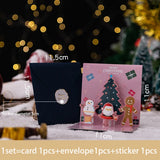 Triogift 3D Pop UP Santa Cards Folding Merry Christmas Greeting Cards Xmas Gift for New Year Blessing Postcard Thank You Cards Decoration