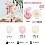 Triogift 78Pcs Daisy Pink Latex Balloon Digital Set for 1-9-year-old Children's Birthday Shower Decoration Props