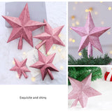 Triogift 15cm Christmas Tree Top Sparkle Star Glittering Hanging Christmas Tree Topper Decoration Ornaments Home Decor (Pink)