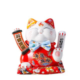 Triogift  7.5inch Shaking Hand Lucky Cat Ceramic Ornaments Large and Small Shop Opening Cashier Front Desk Creative Gifts Home Decor