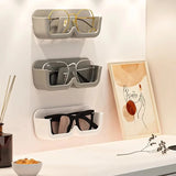 Triogift Glasses Display Cabinet Sunglasses Storage Box Wall Mounted Perforated Free Sunglasses Storage Glasses Rack Home Tidying