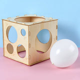 Triogift 30cm Wood Balloon Sizer Cube Box Balloons Measuring box For Birthday Party Baloons Arch garland Wedding Decoration ballon tool