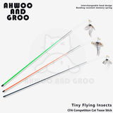 Triogift  Flying Insect Cat Toy Soft Spring Replaceable Feather Interactive Cat Stick Toys KittenTeaser Wand Toys Cat Supplies