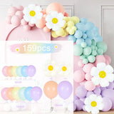 Triogift Macaron Daisy Balloon Garland Kit Lemon Yellow Latex Balloon Summer Birthday Wedding Party Decoration Baby Shower Daisy Ballon