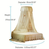 Triogift  Round Ceiling Mosquito Net Princess Round With Butterfly Decoration Canopy Bed Curtain Netting For Bed Bedroom Dorm Room Decor