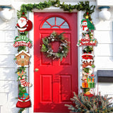 Triogift Merry Christmas Hanging Door Banner Santa Claus Snowman Couplet Christmas Decorations For Home Xmas Gifts Navidad New Year noel