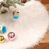 Triogift  1pcs White Christmas Tree Skirt 78/90/122cm Plush Faux Fur Xmas Tree Carpet Decoration Ornament New Year Navidad Home Deco