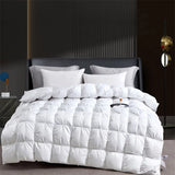 Triogift High Grade 100% White Goose Down Quilt Winter Warm Feather Duvet Queen King Cozy Lightweight 3D Bread Comforter Pinch Pleated