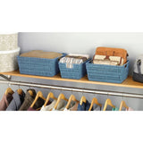 Triogift Storage Tote Baskets - Set of 3  Berry Blue Organizer   Containers   Box