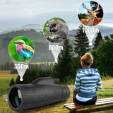 Triogift 5000M Powerful Monocular 12x50 Night View Monocular Long Reach Portable Telescope High Magnification Professional