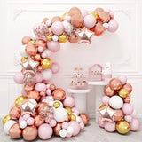 Triogift Macaron Pink Balloon Garland Arch Kit Wedding Birthday Party Decoration Kids Globos Gold Confetti Latex Ballon Baby Shower Girl