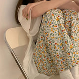 Triogift  Korean Style Pajamas Pants for Women Sleep Sleepwear Summer Print Ankle Length Bottoms Home Elastic Waist Room Sleeping Wear New