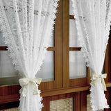 Triogift 1 Panel French Lace Flower White Gauze Curtain For The Living Room Princess Room, Coffee Curtains For The Kitchen, Home Curtains