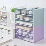 Triogift  Drawer Type Desktop Storage Box Plastic Stationery Cosmetic Organizer Free Combination Multi-layer Stackable Jewelry Box