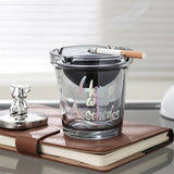 Triogift Fashion Creative Ashtray Funnel with Lid Cute Bear Decorations Removable Glass Ashtray Desktop Decoration Small Jewelry