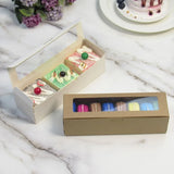 Triogift  20Pcs DIY Paper Box with Window Macaron Gift Box Cake Packaging Box Dessert Transparent Cookie Boxes for Wedding Home Party